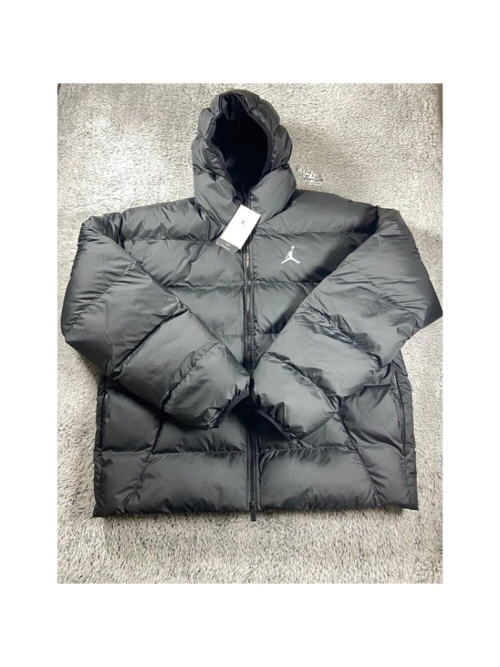 Air Jordan Brooklyn Therma-FIT Puffer Jacket Sz Large Men Black White HV0532-010